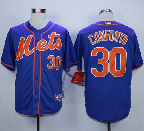 Mets #30 Michael Conforto Blue Alternate Home Cool Base Stitched MLB Jersey - Click Image to Close